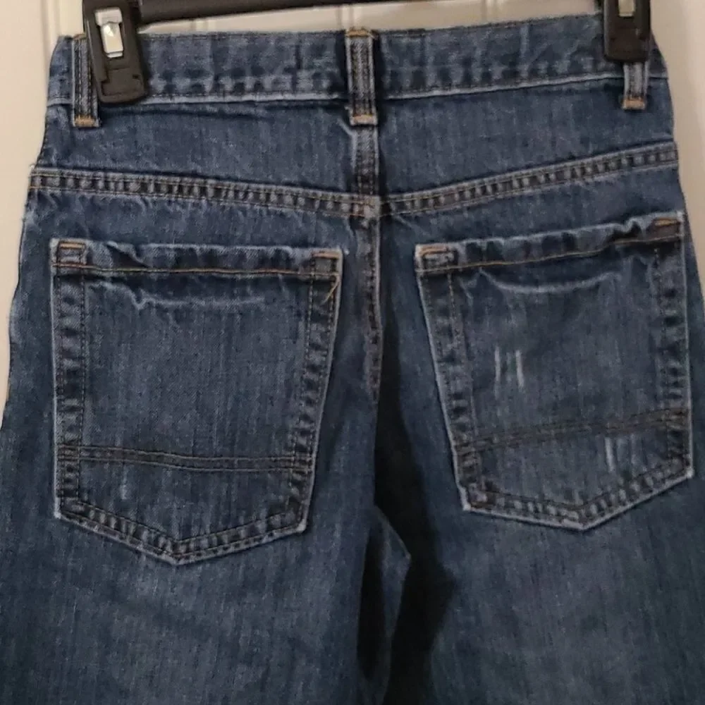 Old Navy Boys 12 Straight Leg Jeans Adjustable Waist Medium Wash Denim Everyday